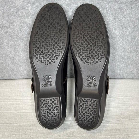 SAS NWOT Maria Comfort Mary Jane Buckle Flats Shoes-Brown Leather-Women 8 Narrow - Picture 8 of 10